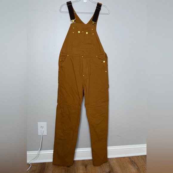 Madepants Denim - Madepants Duck Bib Overalls Canvas Workwear Dungarees Rust Brown Work Medium